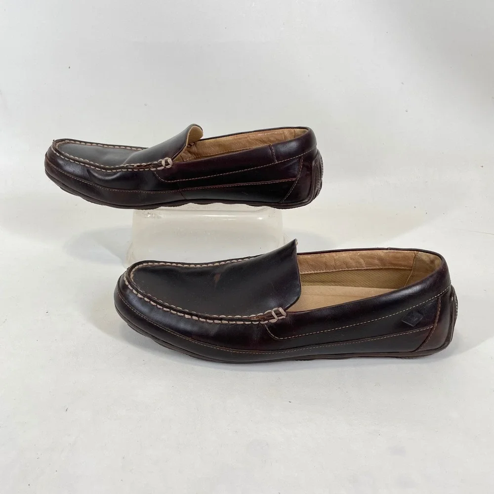 Sperry Top-Sider Mens Dark Brown Leather Driving Loafers STS10725 Size 11 M